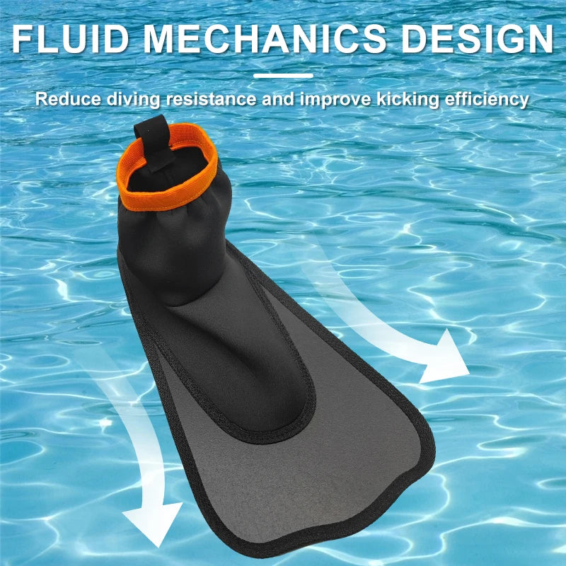 Lightweight Short Snorkel Fins for Adults | Travel-Friendly Swim Flippers