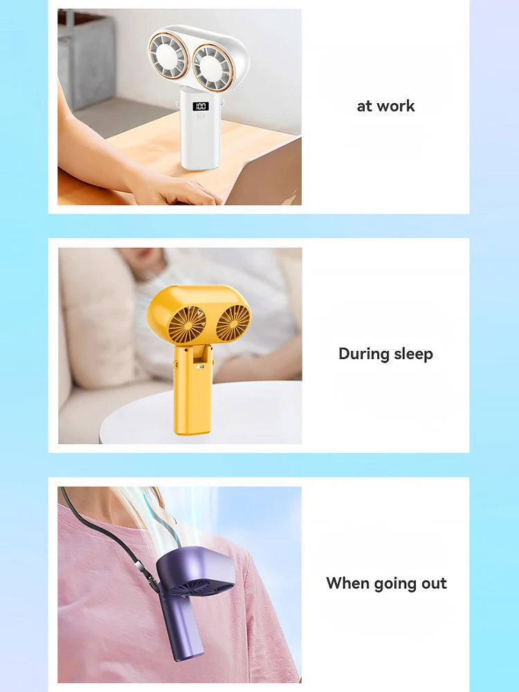 Portable Handheld Turbo Fan | 3 Speed Battery Operated Mini Fan