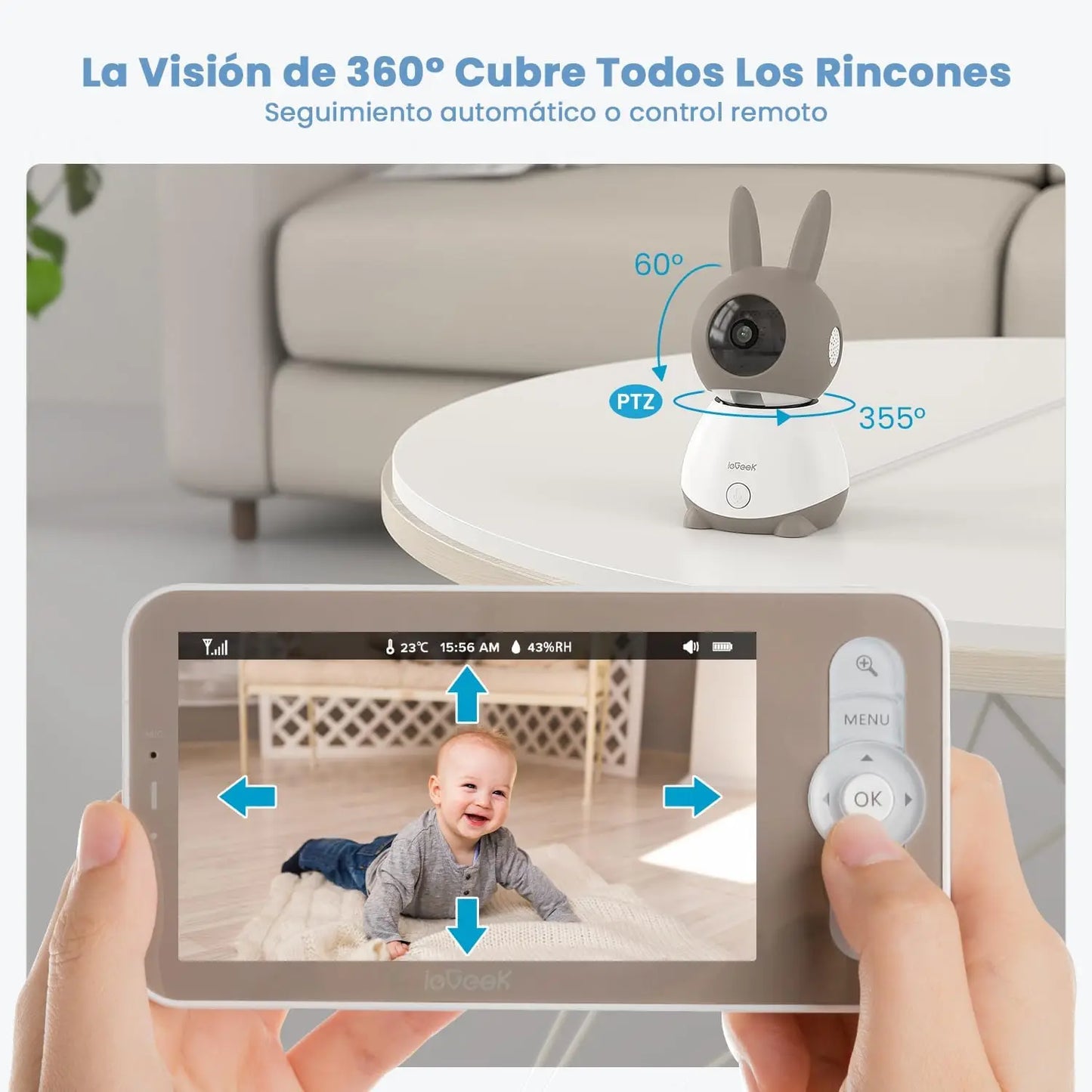 360° PTZ Baby Surveillance Camera | 2K HD Baby Monitor