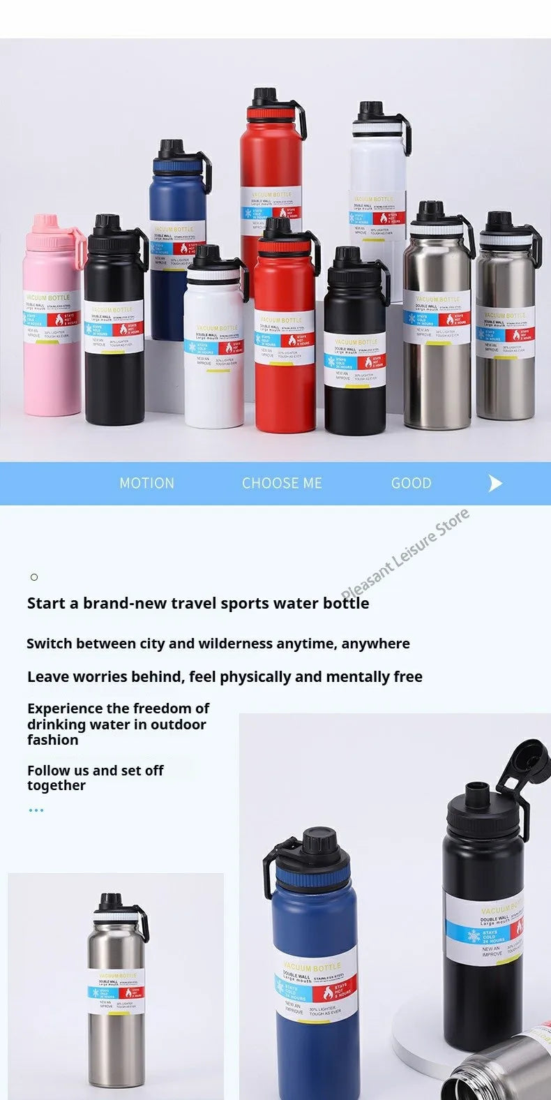Stainless Steel Vacuum Thermos Bottle | Insulated Sport Mug
