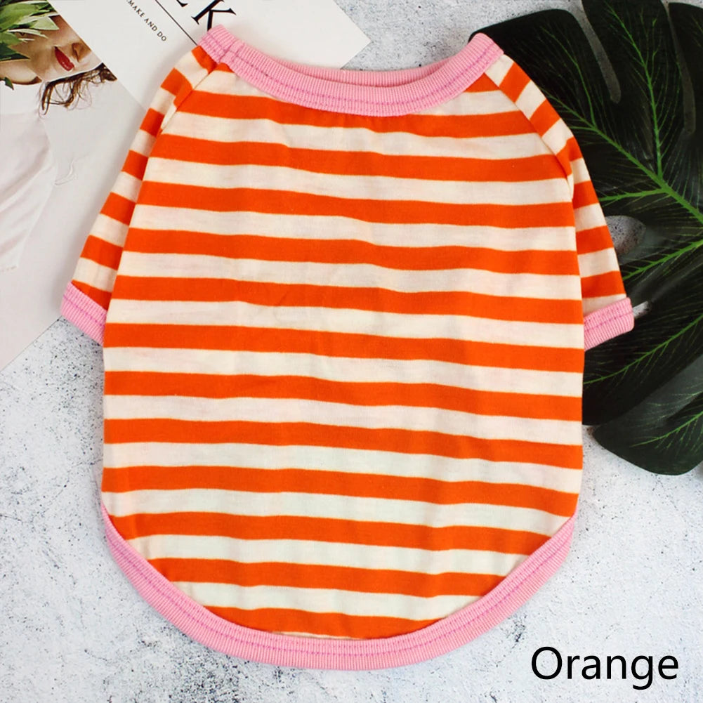 Soft Stripe Spring Dog T-Shirt | Comfortable Pet Clothing for Dogs