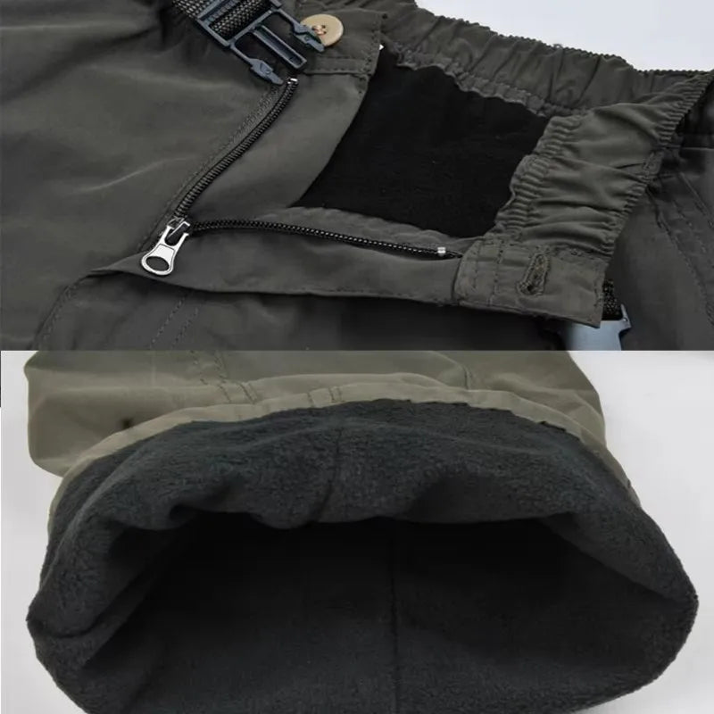 Men's Winter Fleece Cargo Pants | Warm & Casual Outdoor Trousers