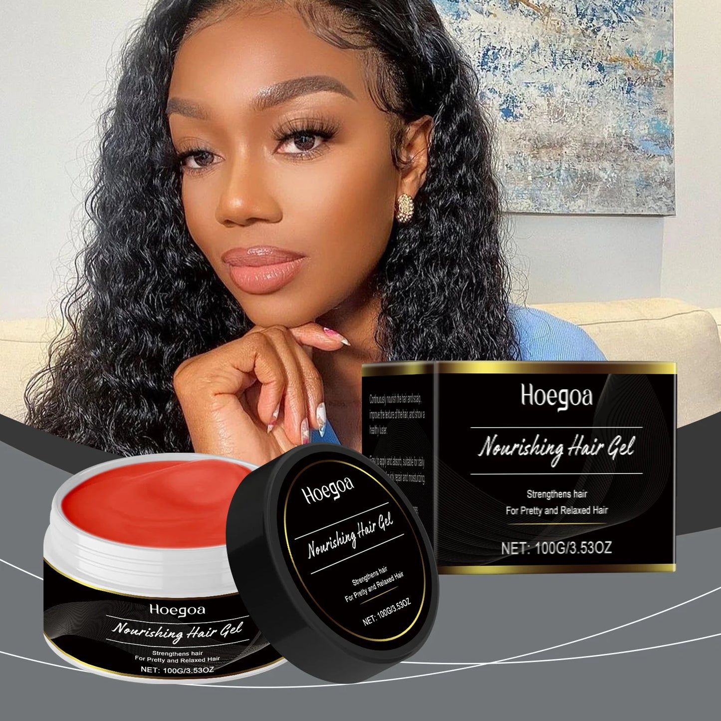 Moisturizing Hair Gel for Dry & Frizzy Hair | Lightweight & Smooth