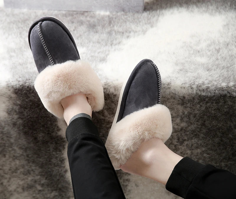 Women's Luxury Faux Suede Plush Slippers | Cozy Winter House Shoes
