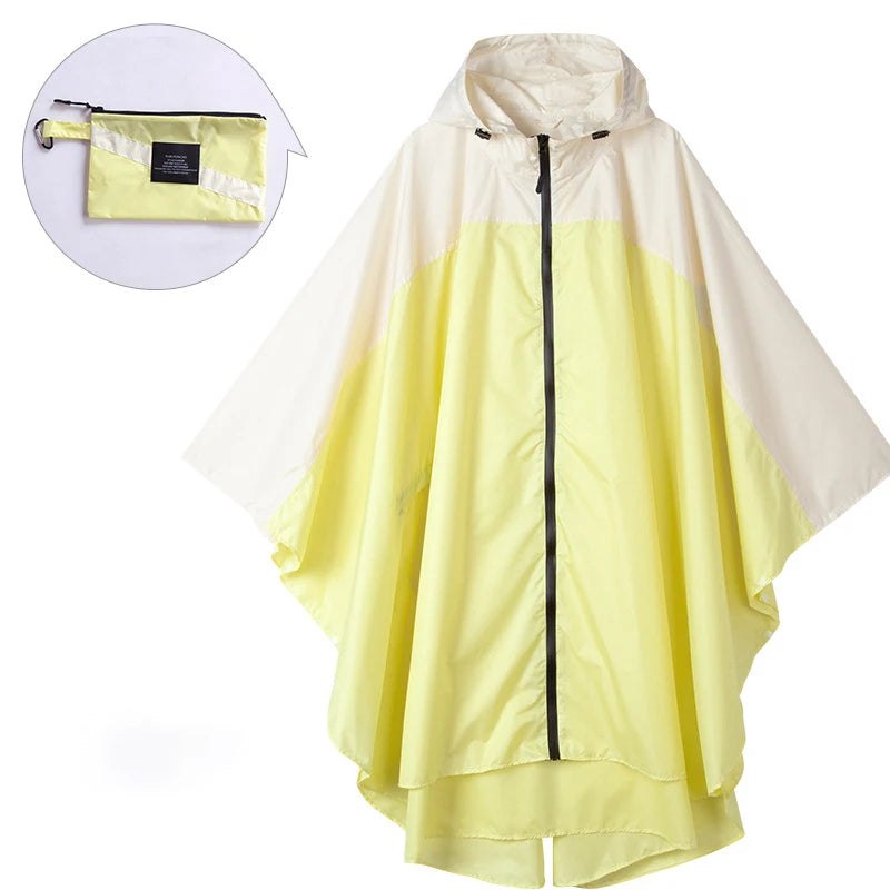 Plus-Size Lightweight Color-Blocked Raincoat | Ideal for Outdoors