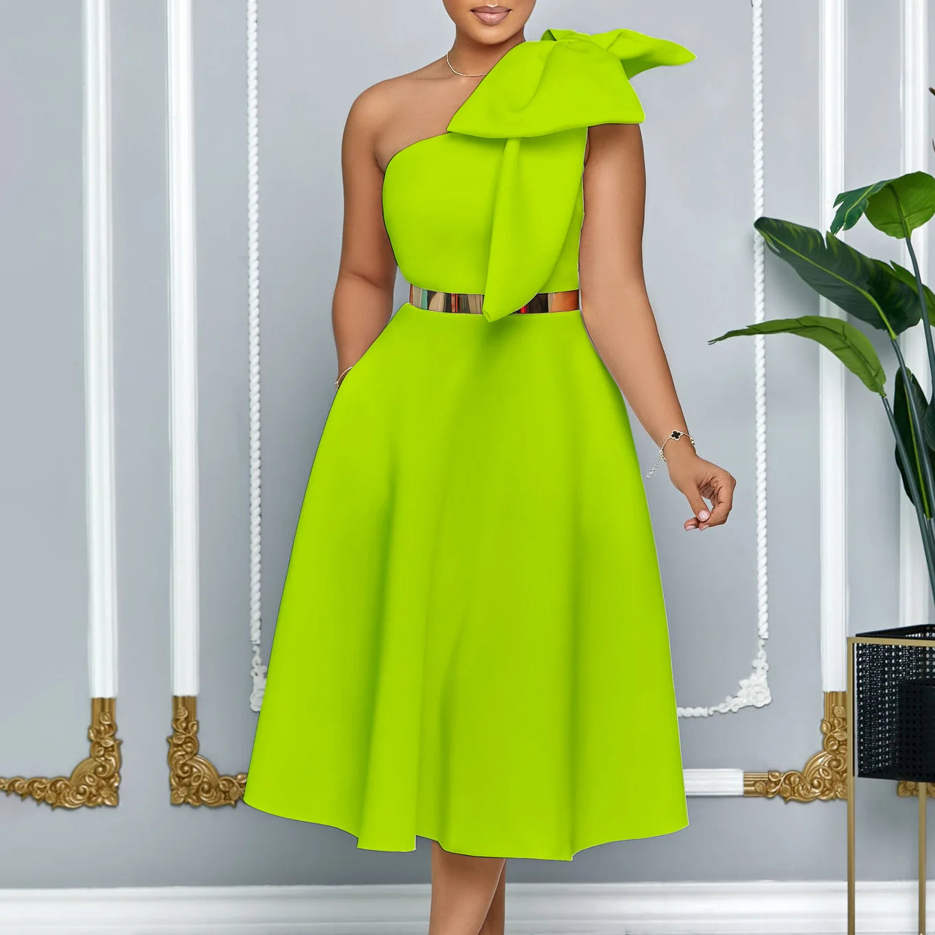Elegant One Shoulder Dress for Women | Luxurious Summer Fashion