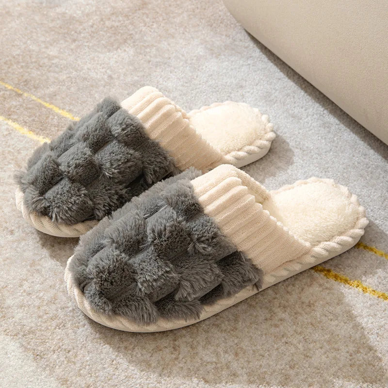 Cozy Warm Plush Cotton Slippers | Anti-Slip Indoor Footwear