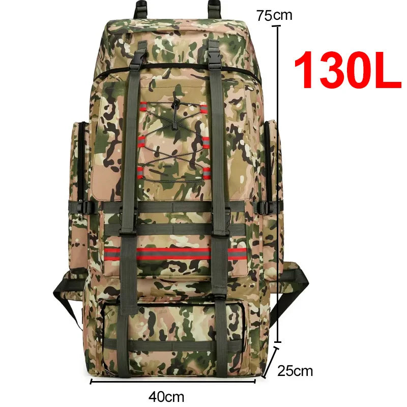 Large 130L Hiking Camping Backpack | Durable Outdoor Rucksack