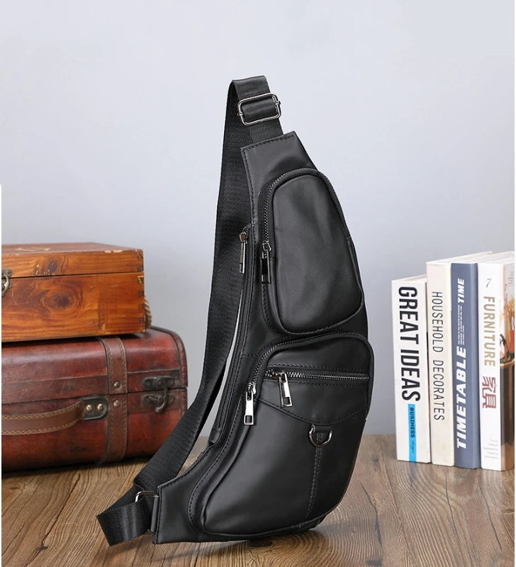 Men's Vintage Leather Sling Bag | Stylish Crossbody Outdoor Bag