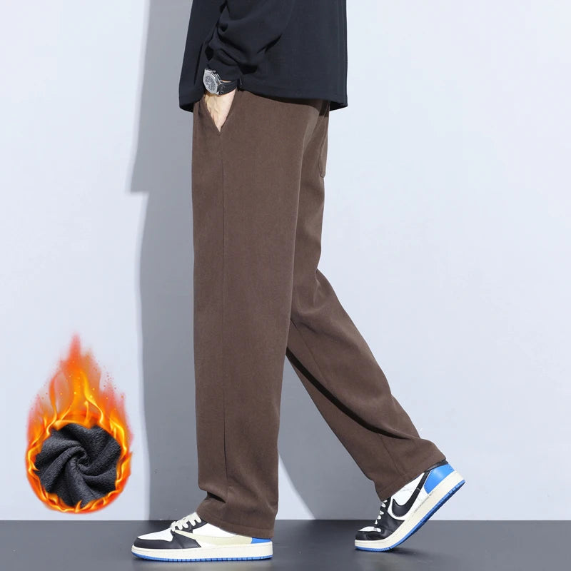 Men’s Thermal Fleece Pants | Cozy Wide-Leg Winter Sweatpants