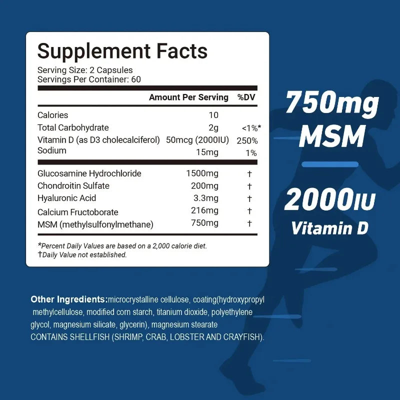 MSM + Vitamin D3 with Glucosamine - Joint Support Supplement