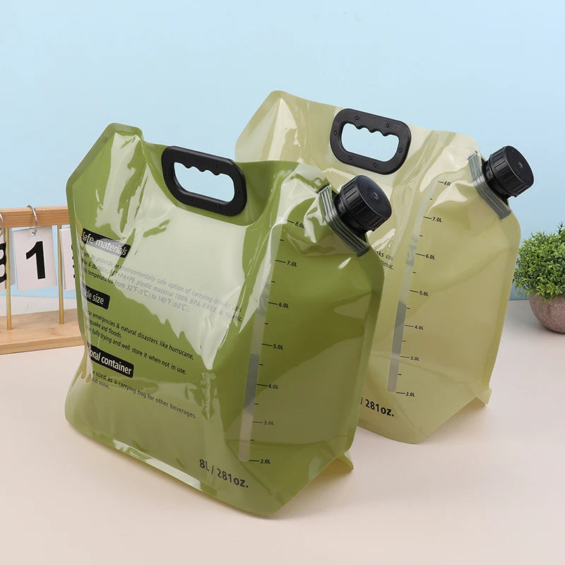 Portable 0.8L Water Bag for Camping & Travel | Compact Water Container