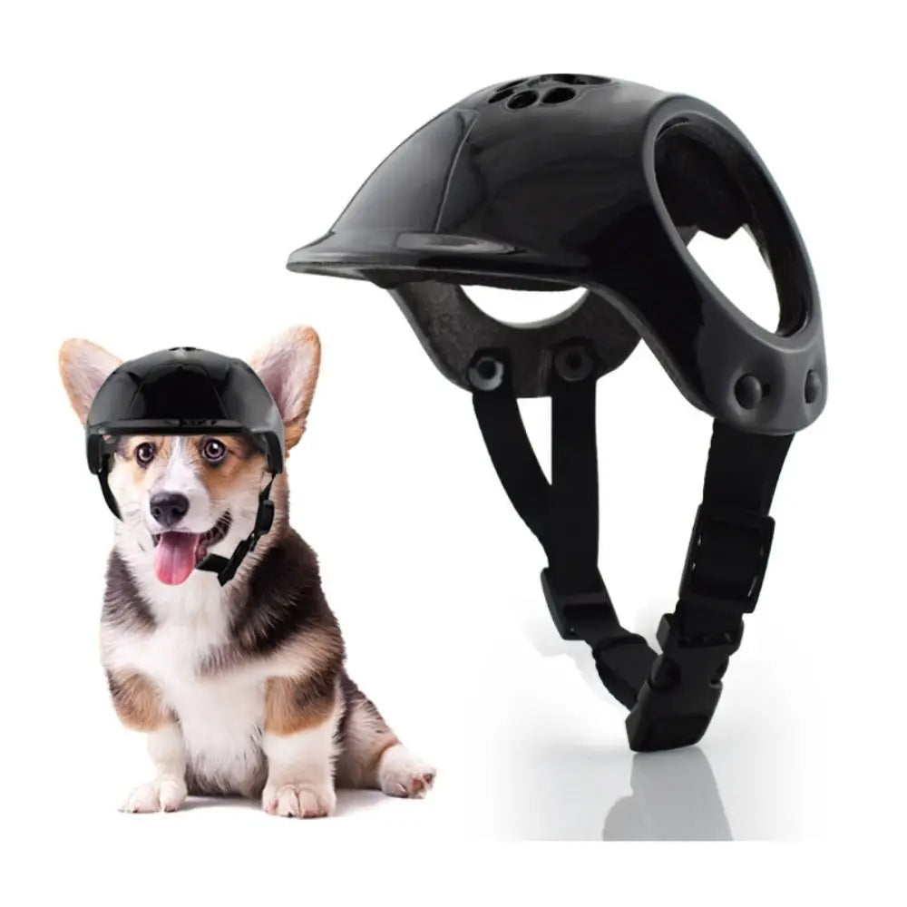 Adjustable Plastic Pet Dog Helmet | Safety Headgear for Pets