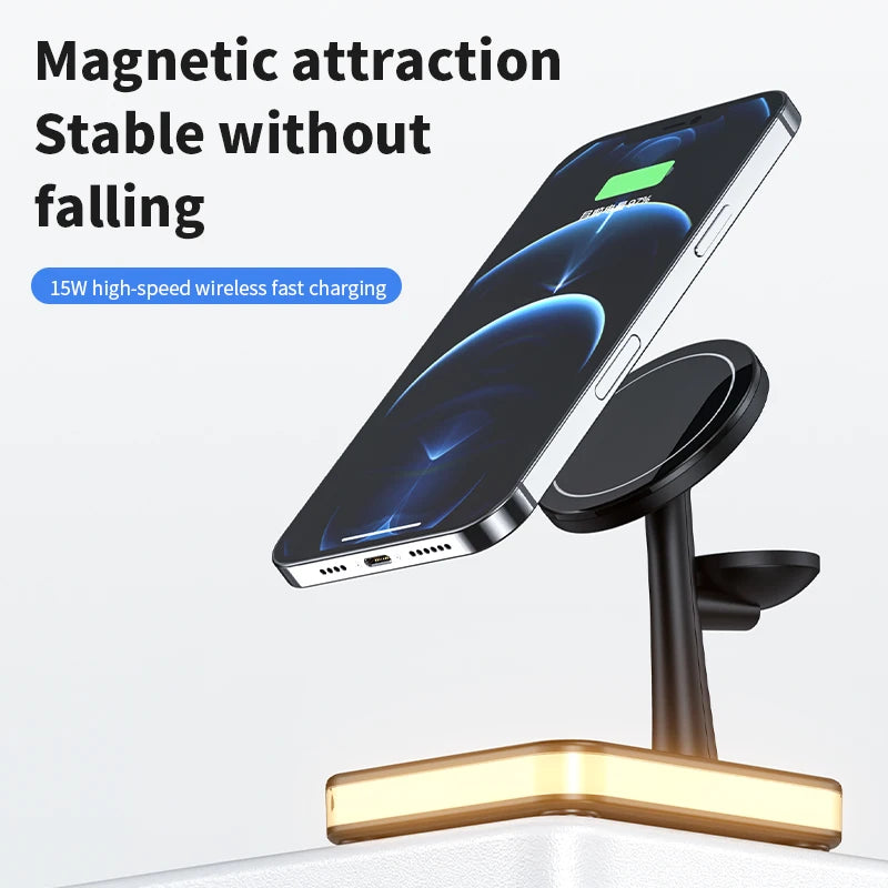 3 in 1 Magnetic Wireless Charger | Fast Charging Dock Station