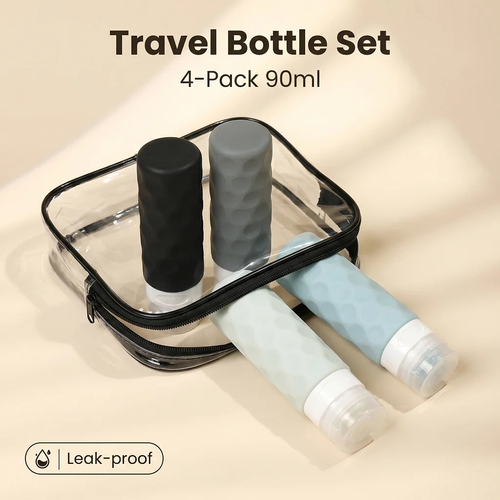 Silicone Travel Bottles Set | Leak-Proof TSA Approved Containers