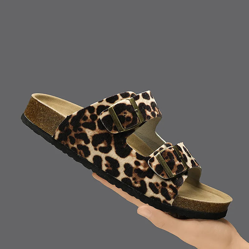 Summer Bestseller Cork Men's Flip-flops | Anti-slip Leopard Print Sandals