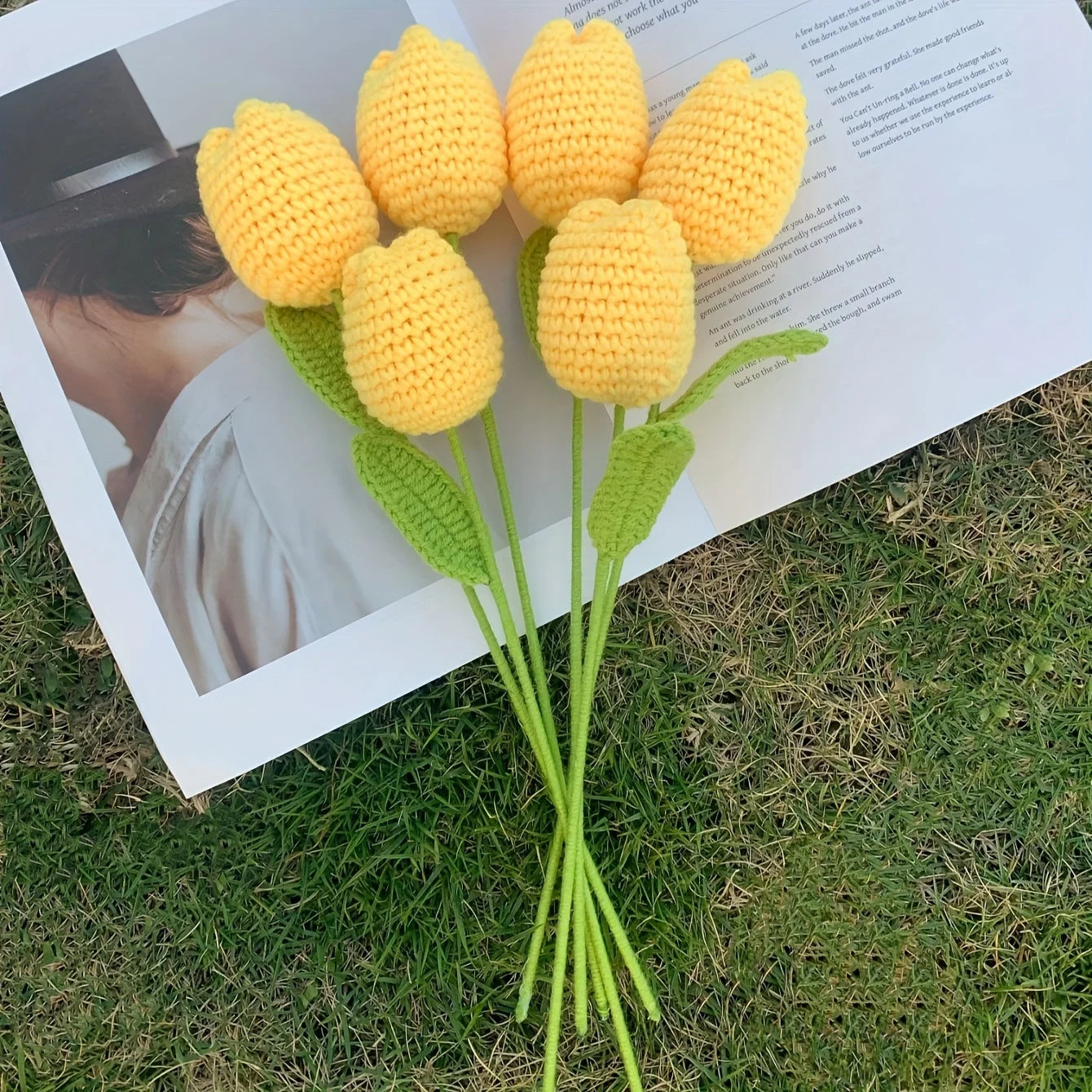 Hand Woven Crocheted Tulip Bouquets | Elegant Room Decor Gifts