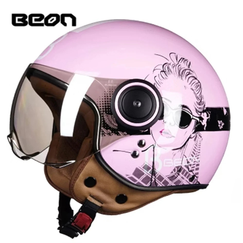 Vintage Open Face Motorcycle Helmet | Retro Style Protection Gear