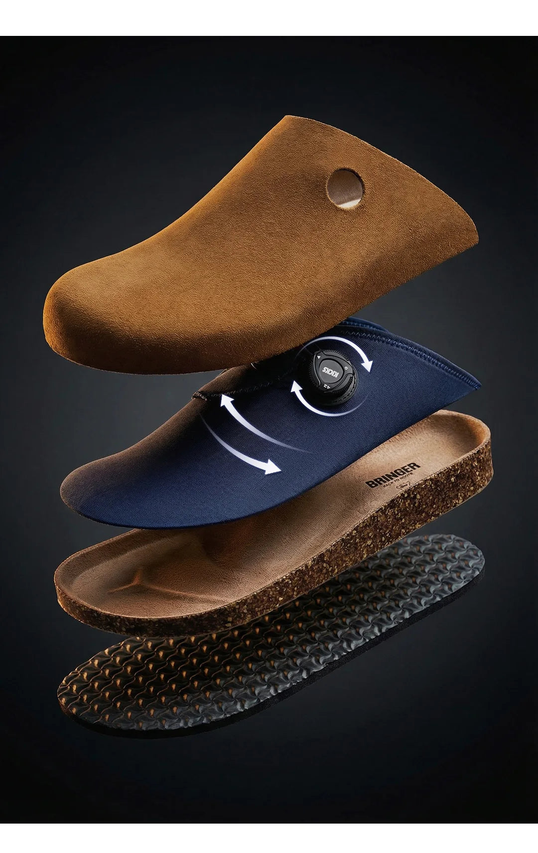 Men's Vintage Classic Brown Suede Mules | Comfortable Slip-On Shoes