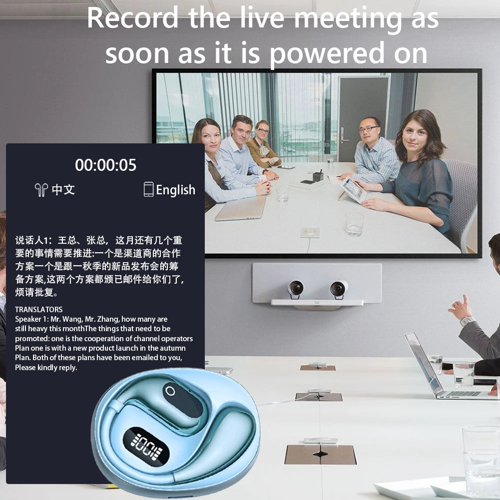 Real Time AI Translator Earbuds | Bluetooth 5.3 for Travel & Business