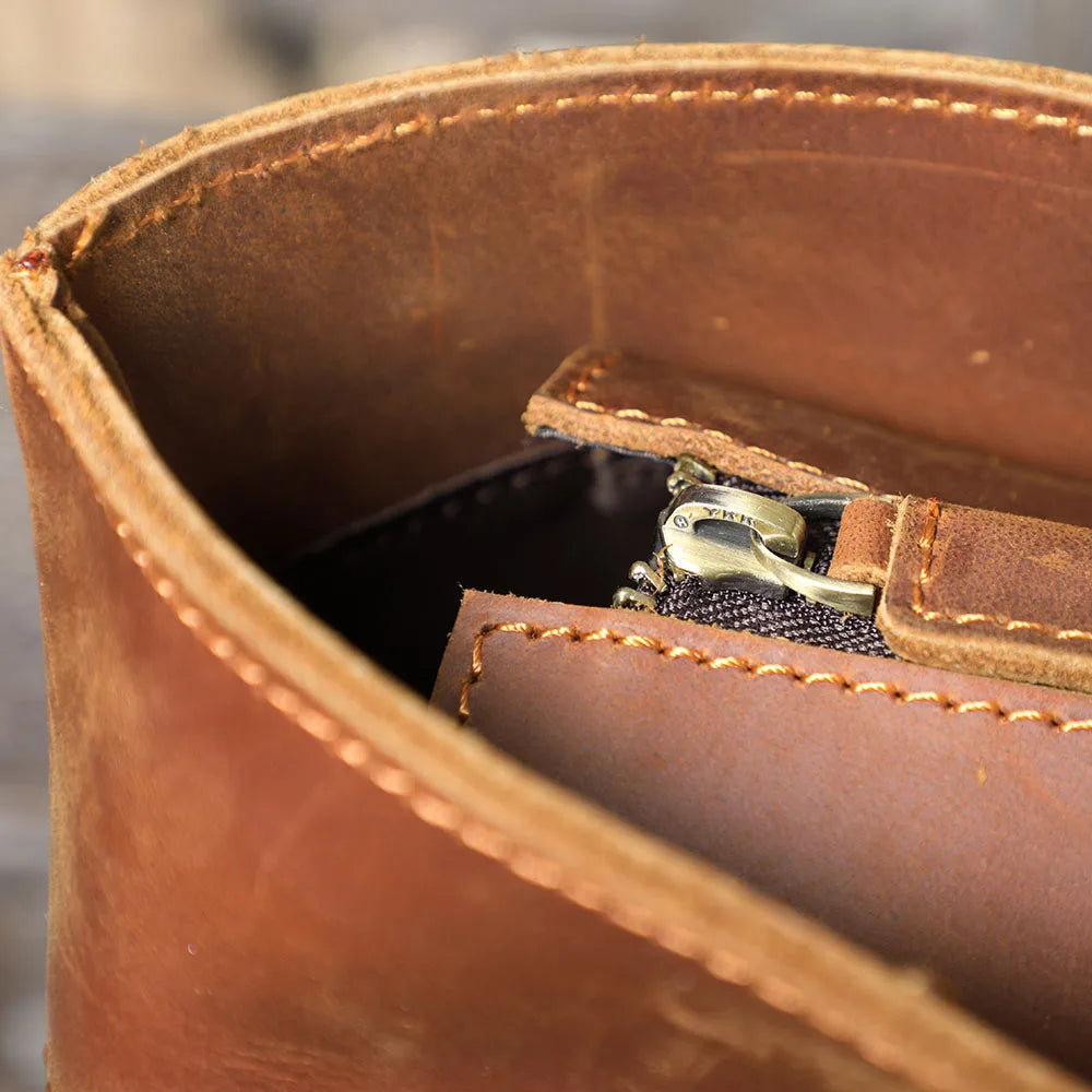 Vintage Genuine Leather Men's Tote & Briefcase | Stylish & Versatile