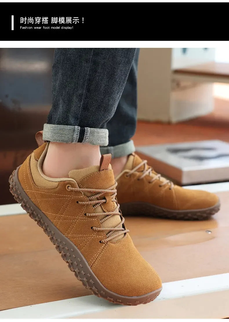 High Quality Leather Sports Shoes for Wide Feet | Anti-Slip Design