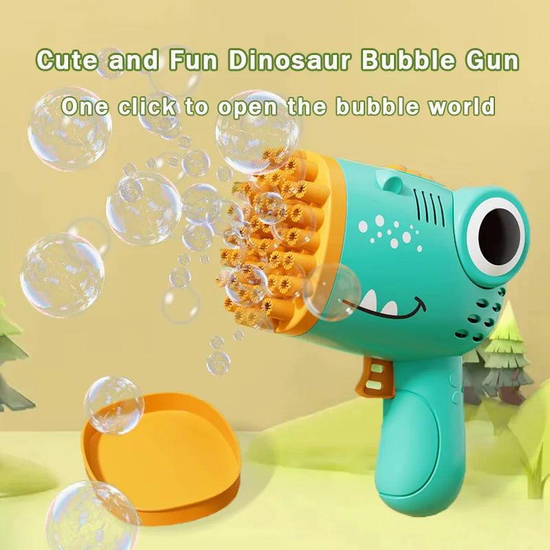 40 Hole Dinosaur Bubble Handheld Machine | Fun Outdoor Bubble Gun