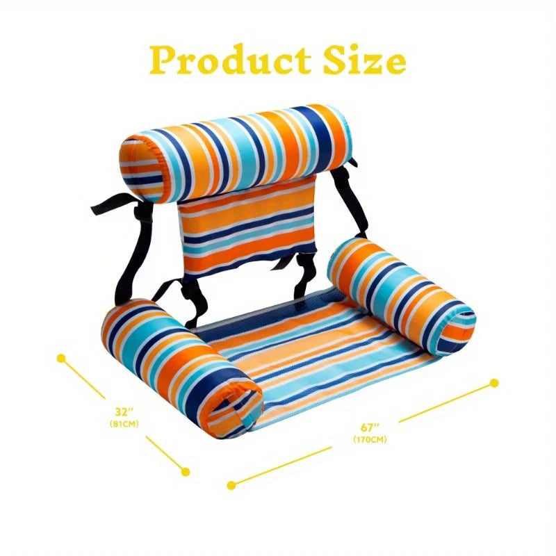 3 Pack Inflatable Pool Float Loungers | Heavy-Duty Hammock Chairs