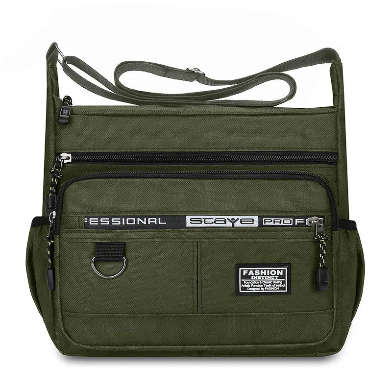Large Capacity Men's Nylon Shoulder Bag | Stylish Crossbody Messenger