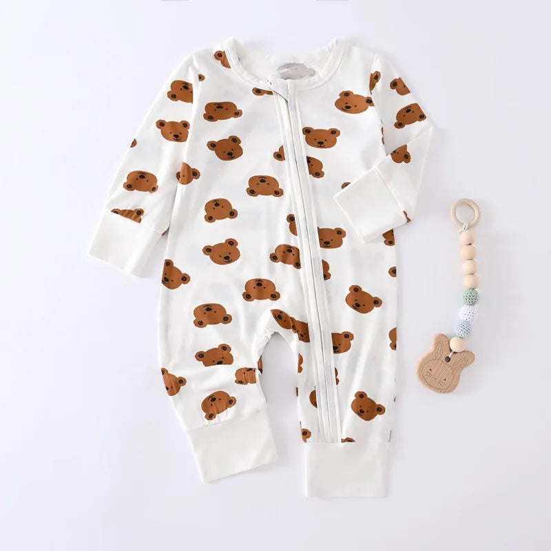Bamboo Fiber Long-Sleeved Rompers for Infants | Cozy Comfort