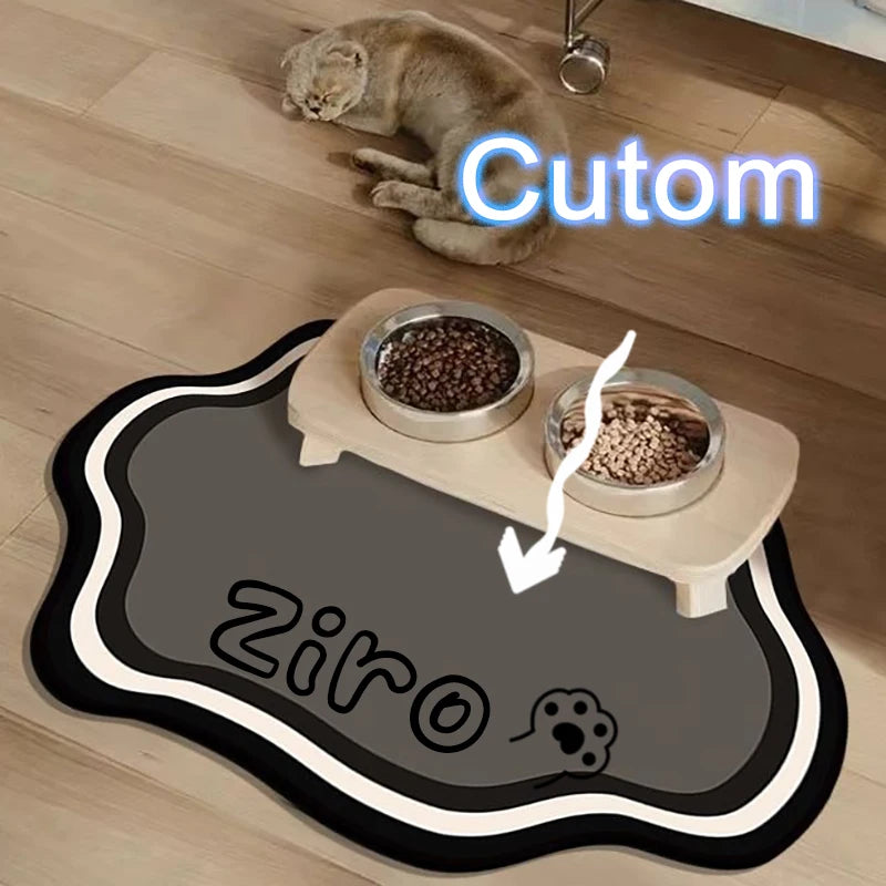 Cute Non-Slip Diatom Mud Pet Feeding Mat | Waterproof Home Decor