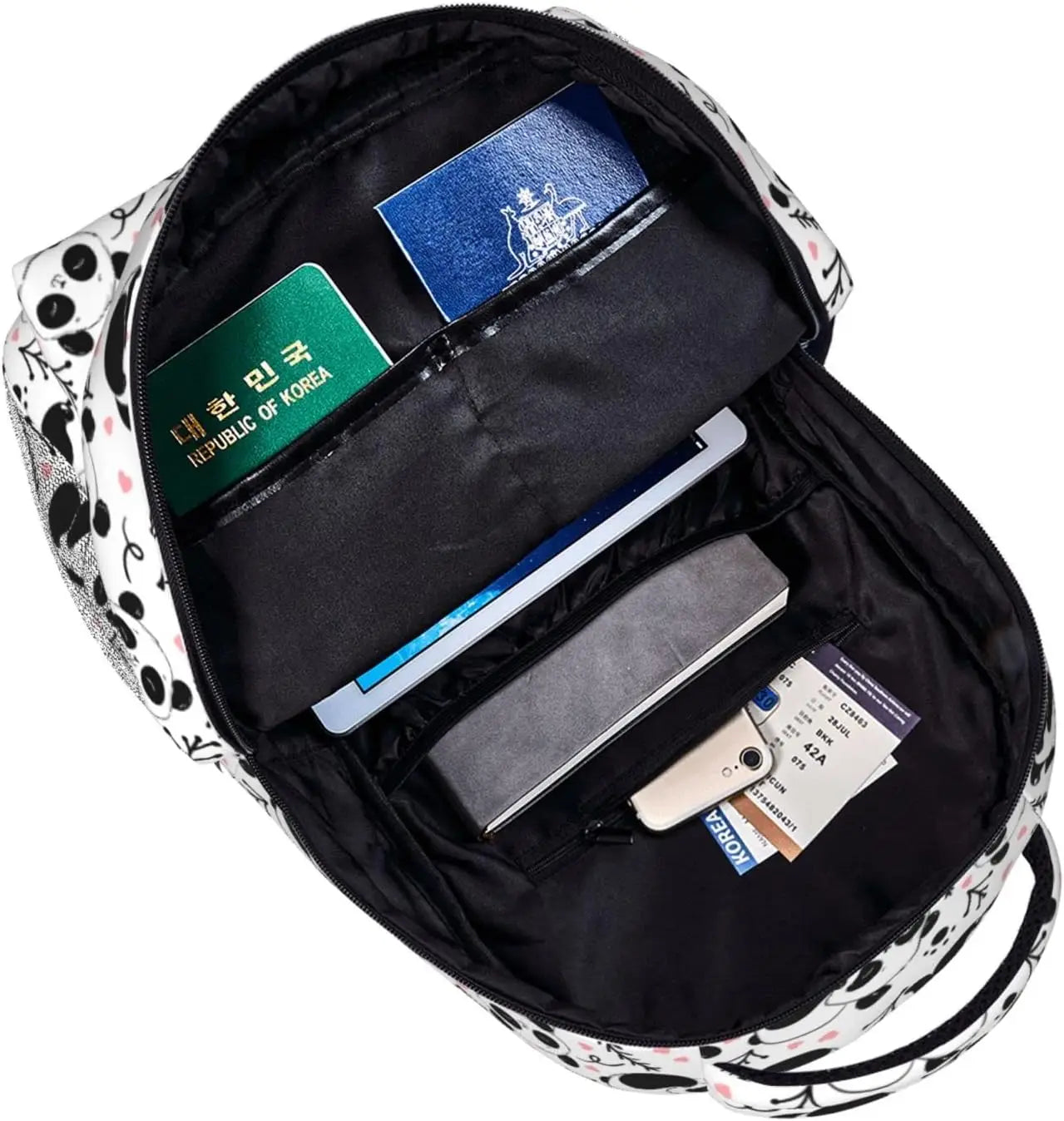 Cute Cartoon Panda Large Backpack | Personalized Travel Daypack