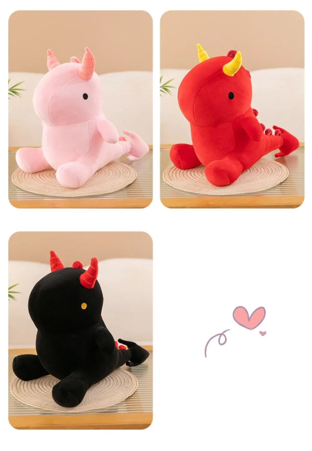 Cute Kawaii Plush Dinosaur Doll | Soft Cartoon Dino Toy for Kids