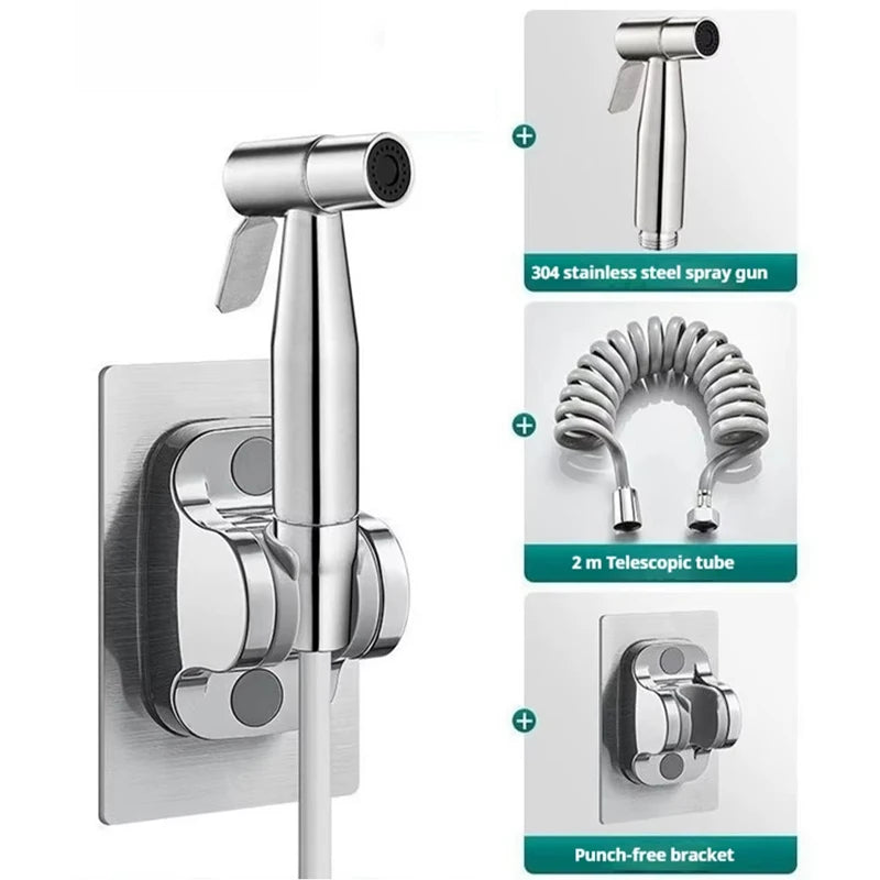 Handheld Bidet Sprayer Set | Stainless Steel Toilet Spray Gun