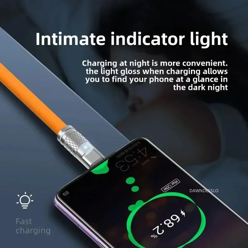 New 120W 7A Super Fast Charge PD Type C Liquid Silicone Cable 1M 1.5M 2M Usb Cable Usb C To C Charger Cable for Xiaomi Huawei