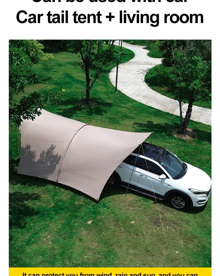 Portable Waterproof Car Awning Tent | UV Sun Shelter for Camping