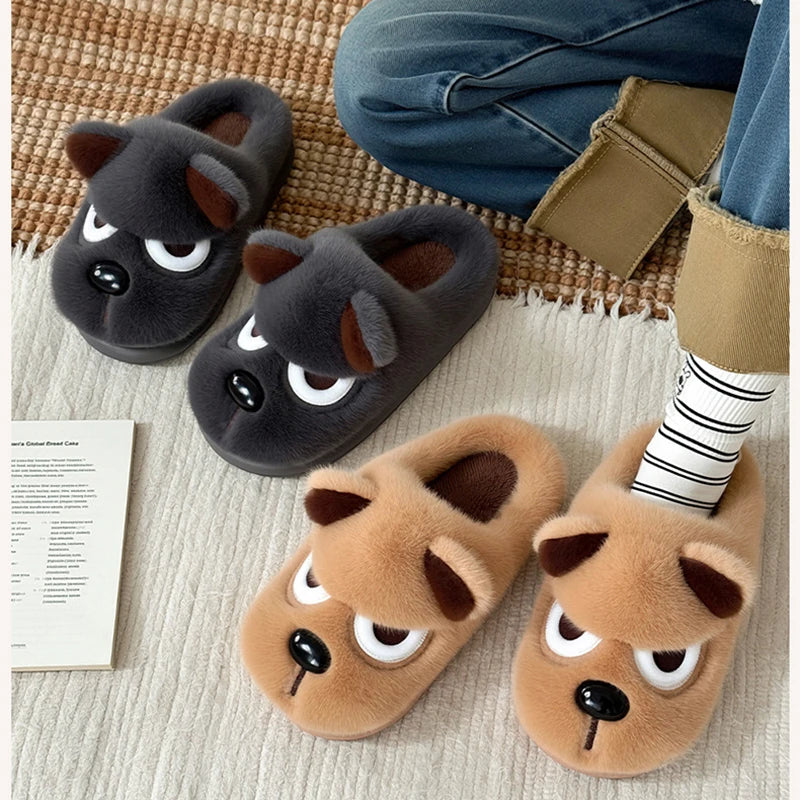 Men's Winter Cotton Slippers | Cozy Plush Indoor Shoes