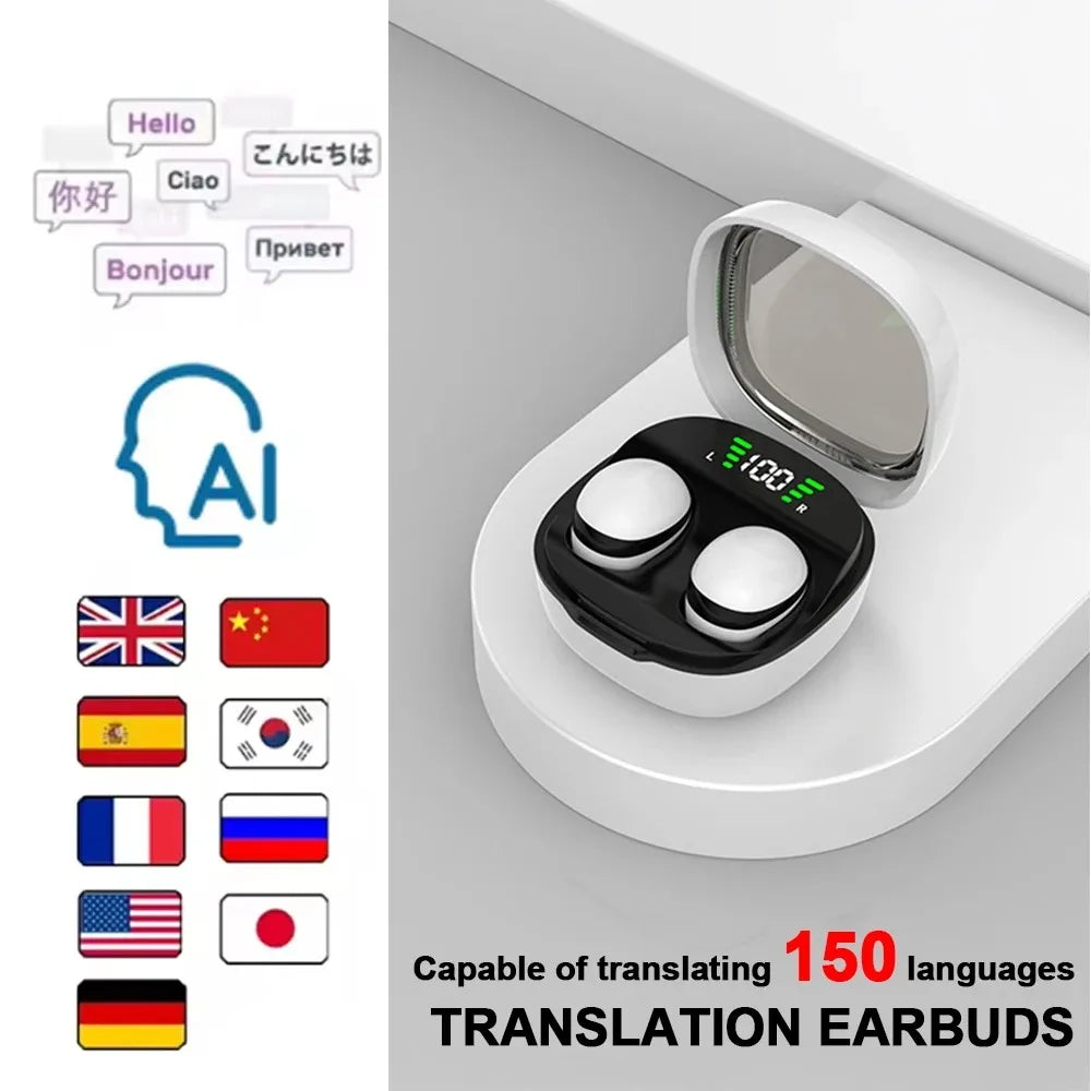 Bluetooth 5.3 AI Translation Earphones | HiFi Noise Reduction Earbuds