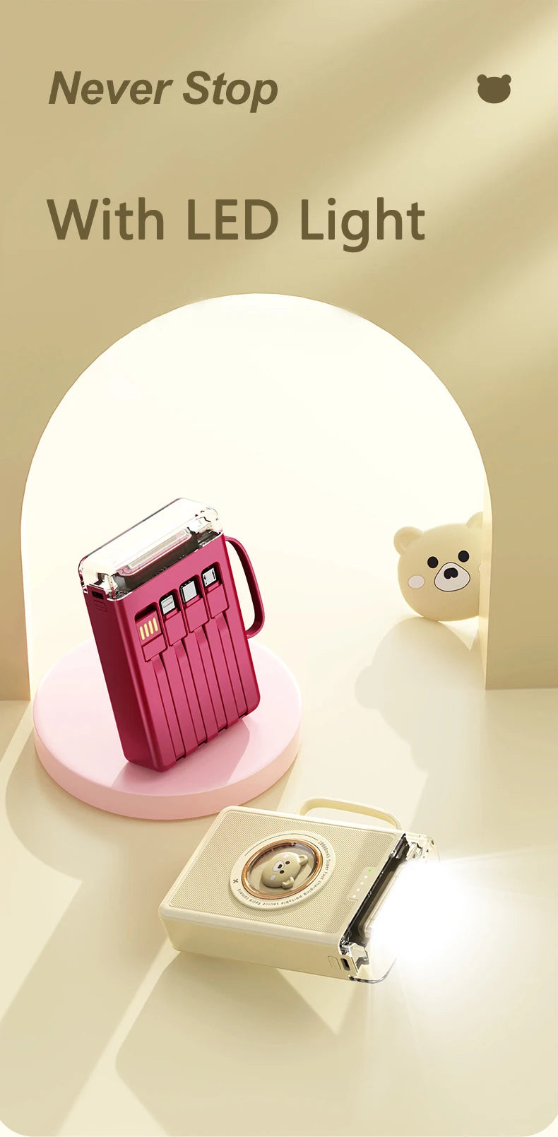 Cute Mini Power Bank 20000mAh Portable Charger | External Battery Pack