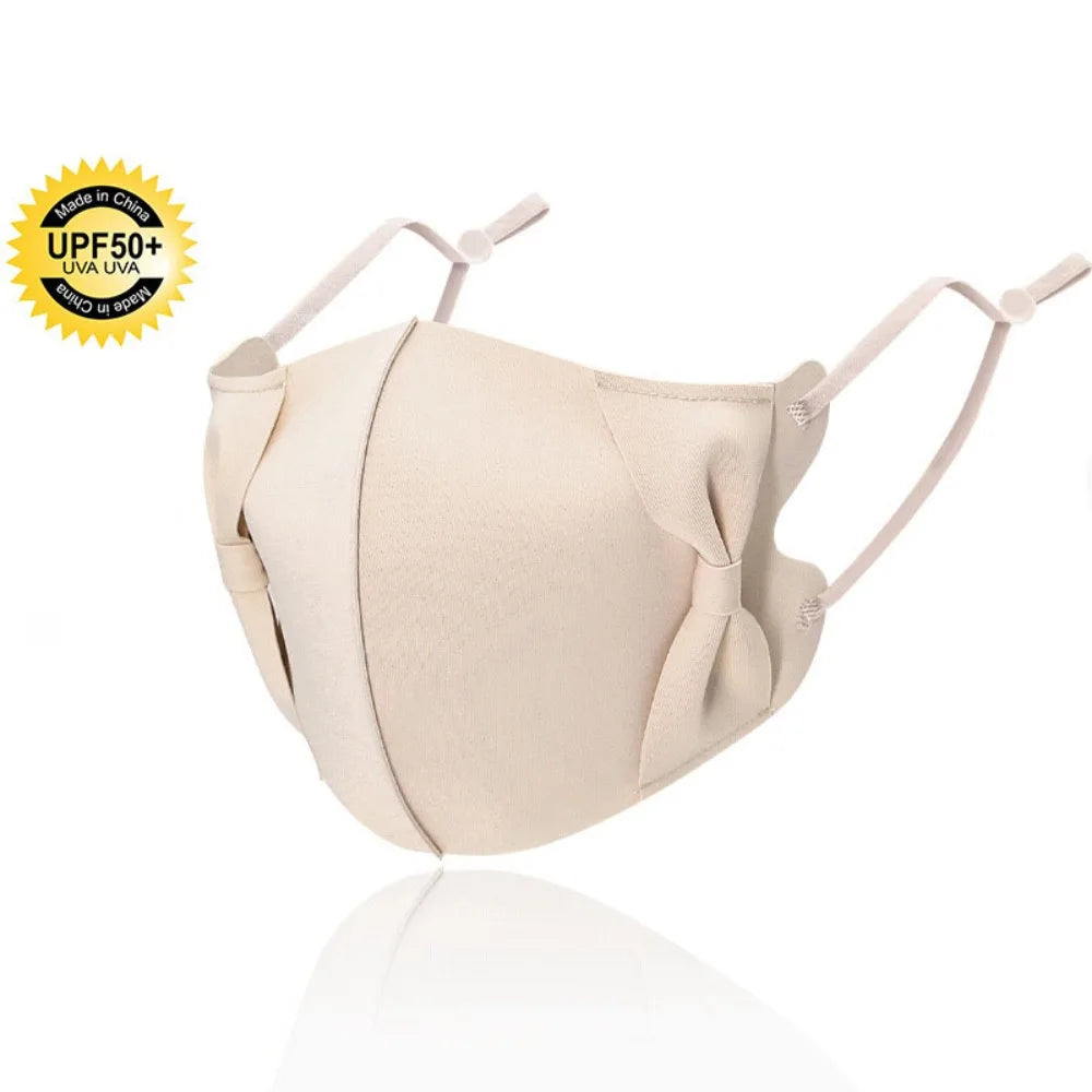 3D Bow Anti-UV Face Mask | Breathable UPF50+ Sunscreen Protection