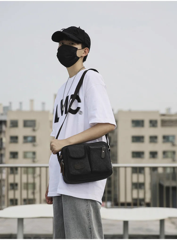 Men's Retro Canvas Shoulder Bag | Stylish Casual Messenger