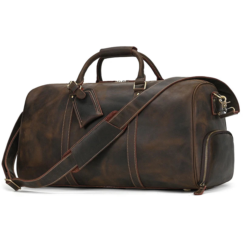 Luxury Genuine Leather Travel Bag for Men & Women | Versatile Duffle