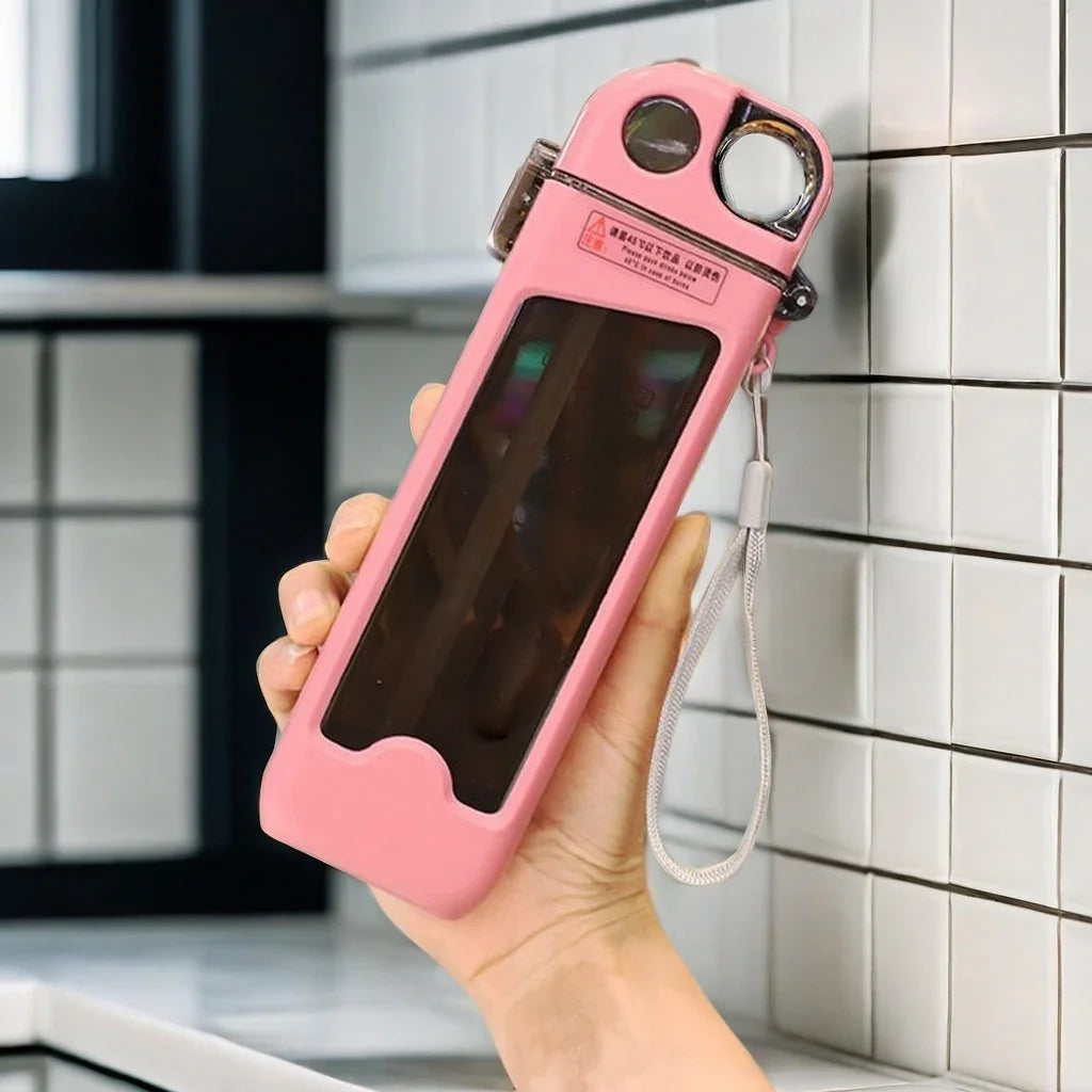 Minimalist Square Plastic Straw Water Bottle | Portable Design
