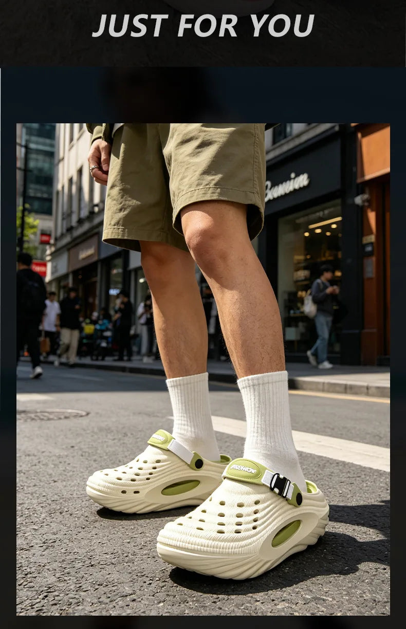 Men's Summer Thick Sole Breathable Outdoor Slippers | Comfort & Style