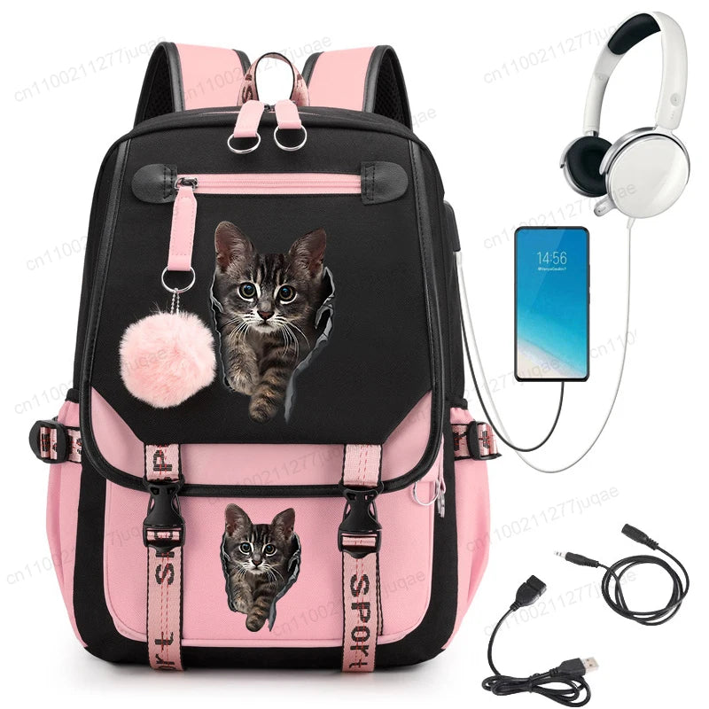 Cute Anime Cat Kawaii Backpack for Girls | Perfect Back to School Bag