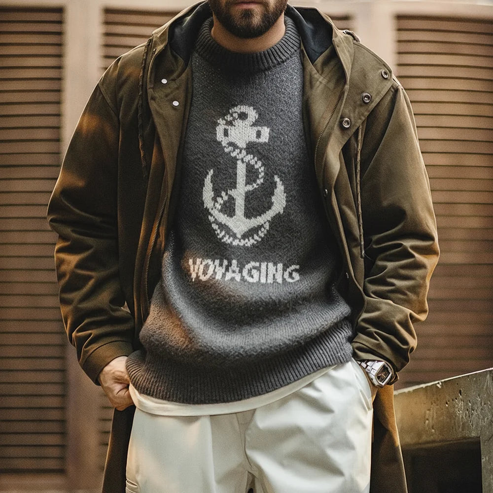 Men's Retro Hooded Windbreaker | Versatile Mid-Length Jacket