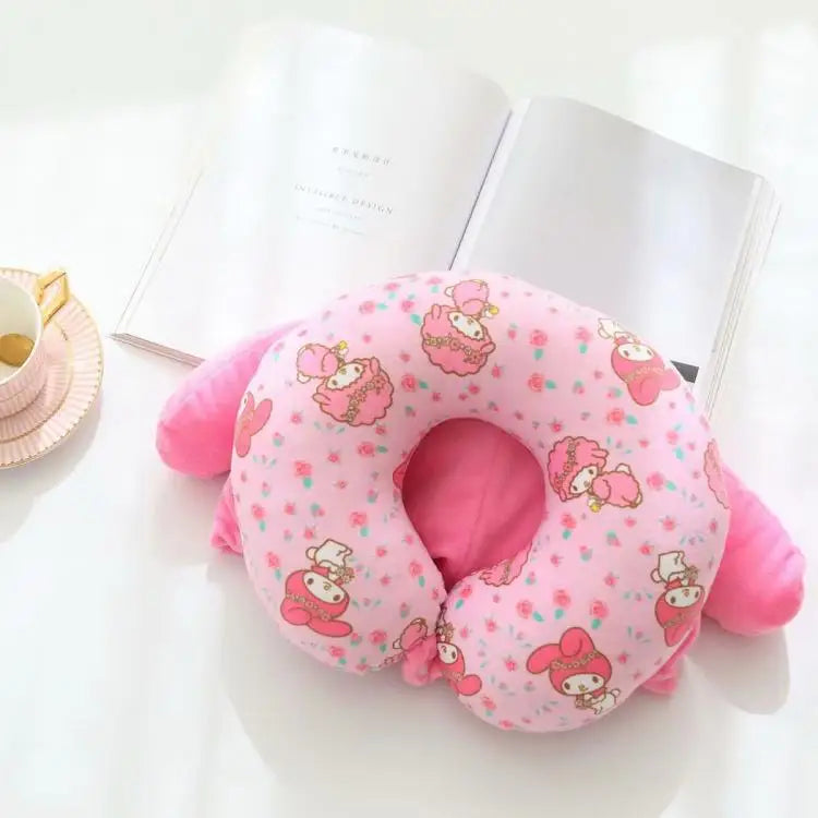 Kawaii Kitty Style Hooded U-Shaped Neck Pillow | Travel Nap Pillow