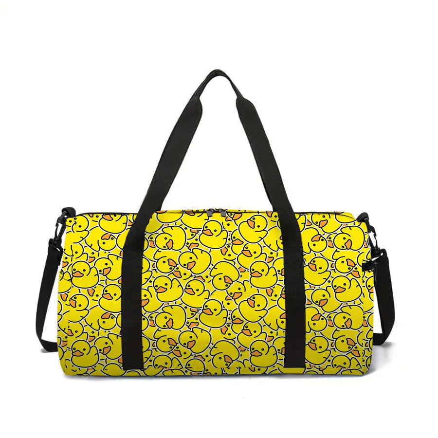 Large Multi-Functional Duffle Bag | Waterproof Yellow Duck Pattern