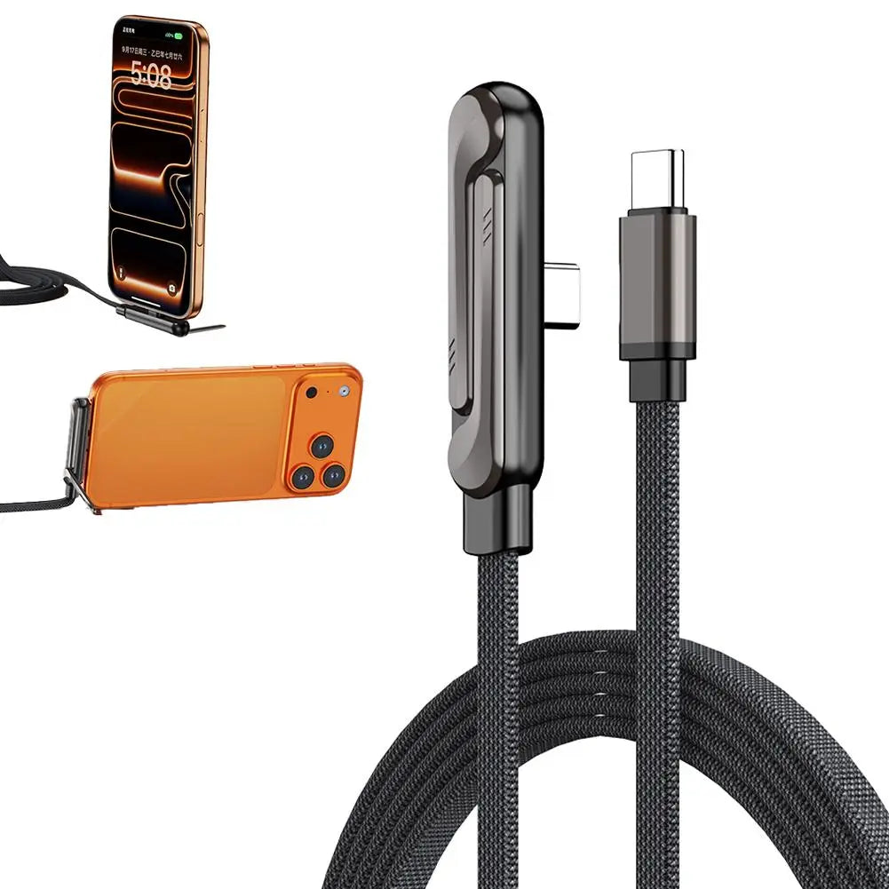 240W PD 2-in-1 Foldable Phone Holder & Fast Charging Cable