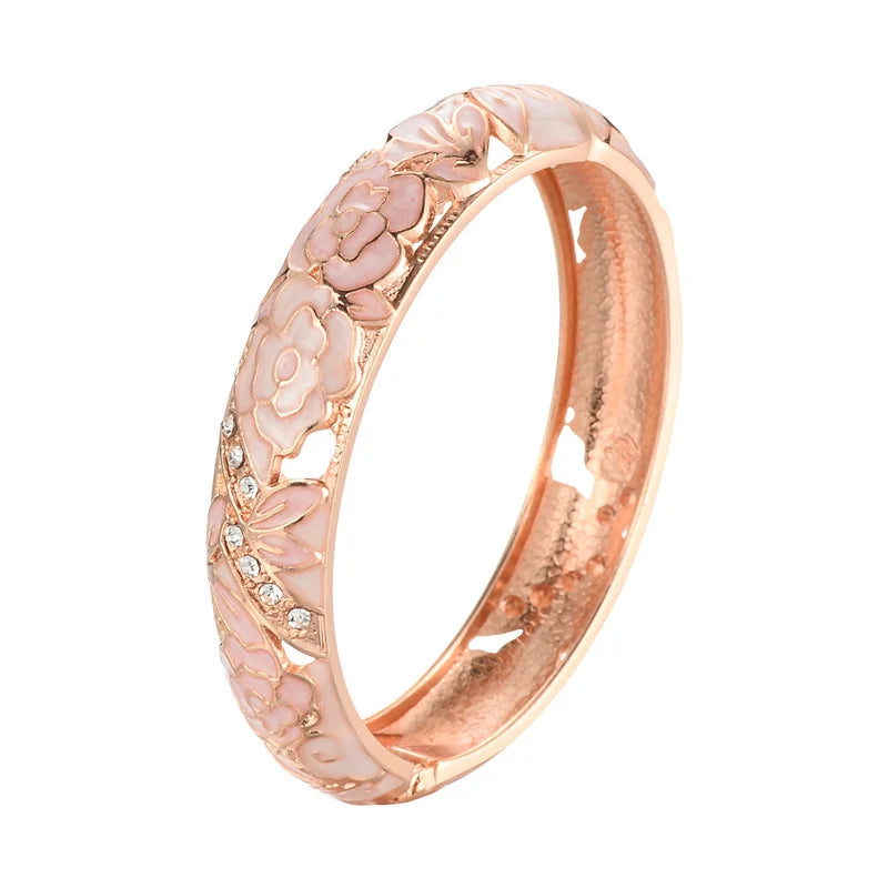 Stylish Cloisonne Double Bangle Set | Elegant Enamel Bracelets for Women